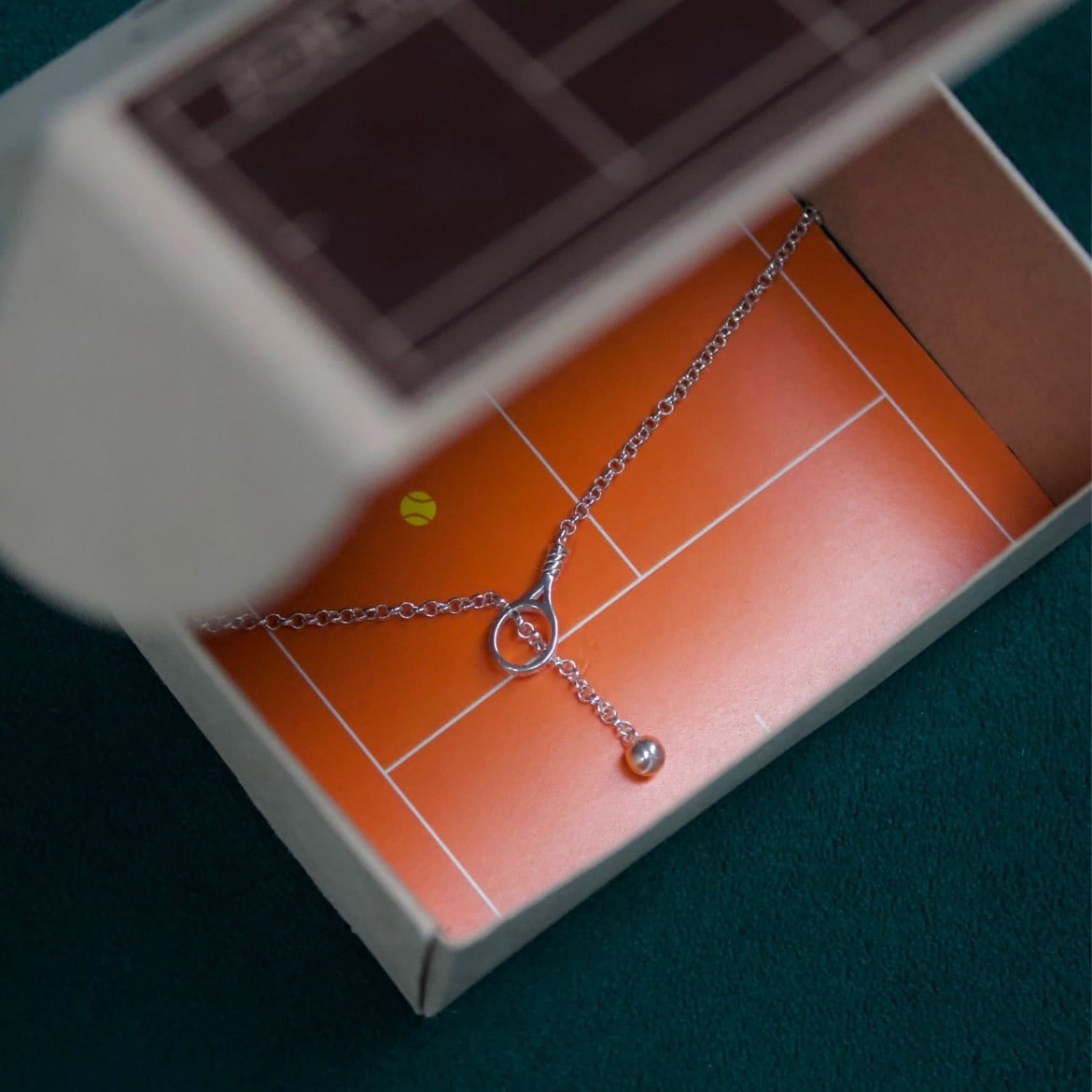 Silver necklace "Game Set Match"
